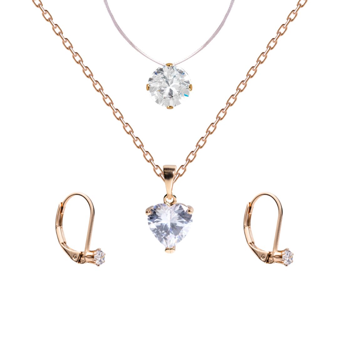 Rose gold rotu komplekts LEFKOJA - kaklarota dāvanā