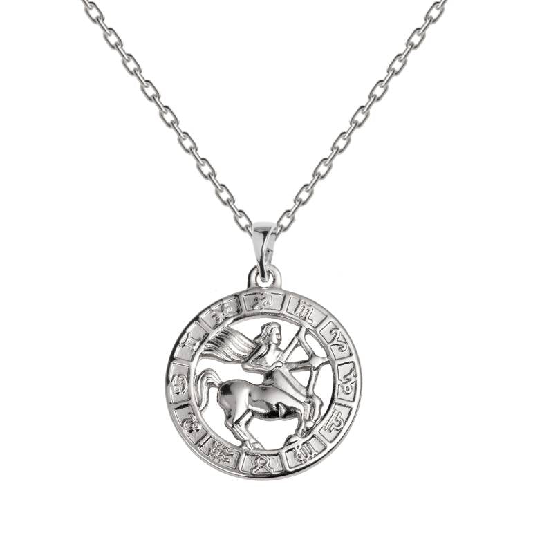 Sudraba kaklarota ar zodiaka jeb horoskopa zīmi strēlnieks