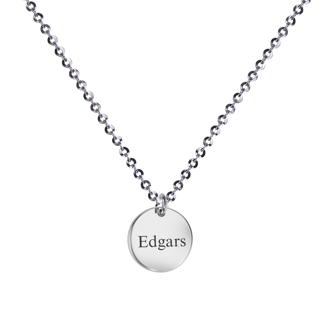 Sudraba vīriešu kakla ķēdīte ar personalizētu medaljonu vīrietim