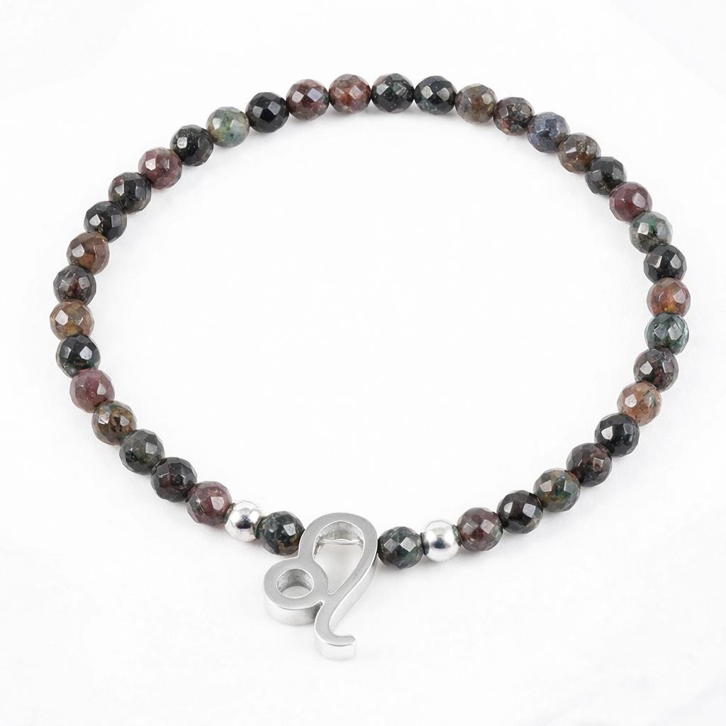 Tīģeracs akmens rokassprādze ar horoskopu sudraba