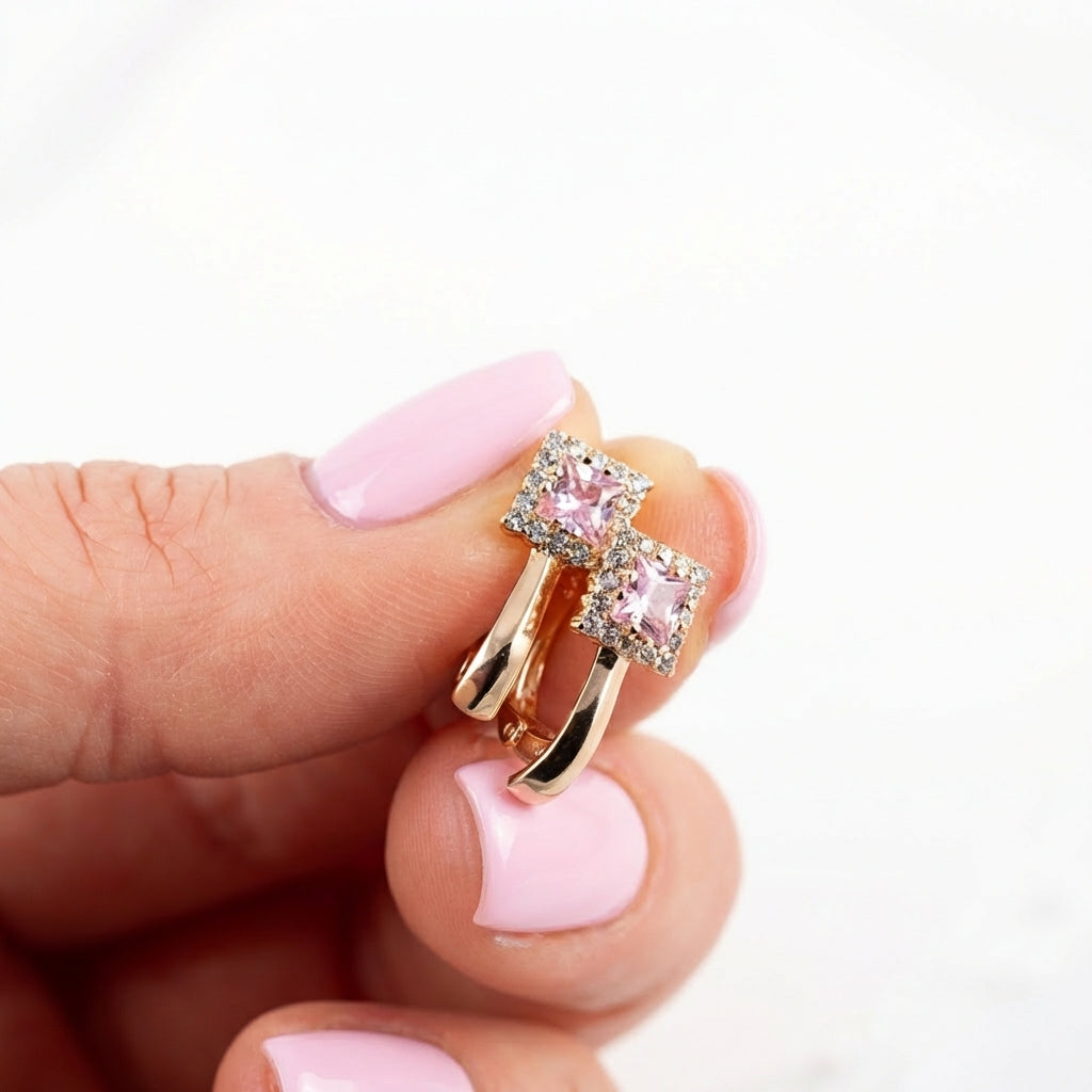 24k apzeltīti auskari, kas nesūbē un nesatur kadmiju, mitrumizturīgs