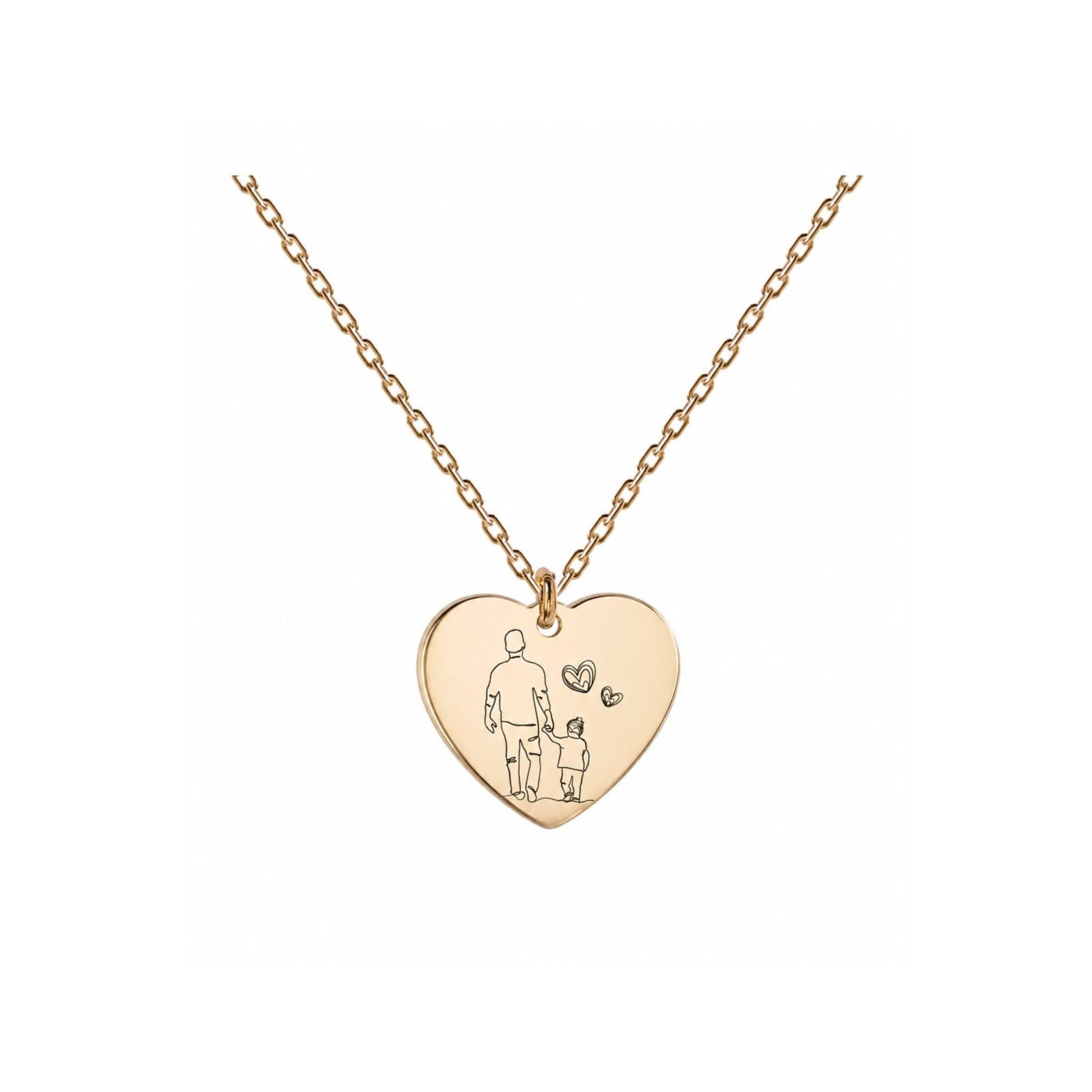 Kaklarota sirds formā ar gravējumu rose gold