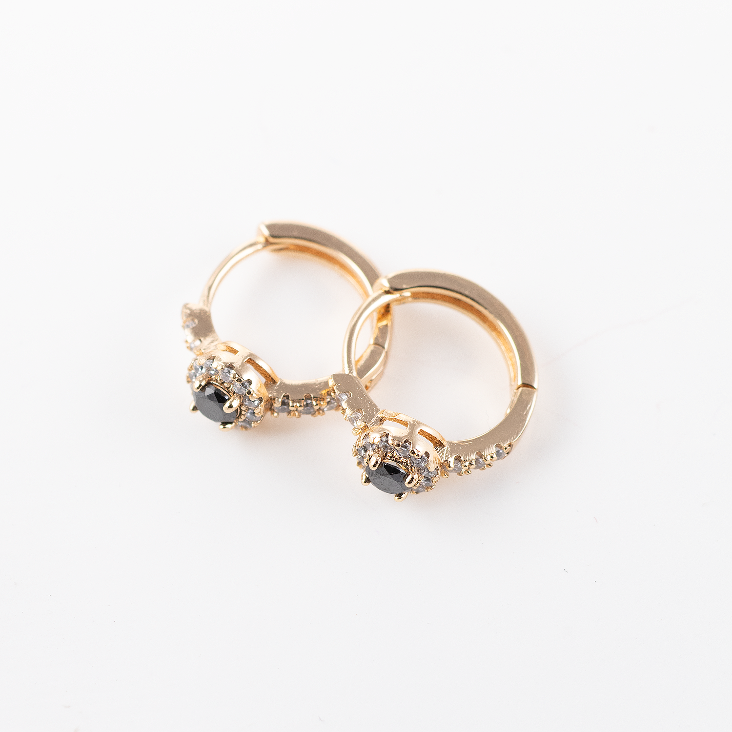 Antialerģiski riņķīšu auskari ar kristāliem 'MARGOT'