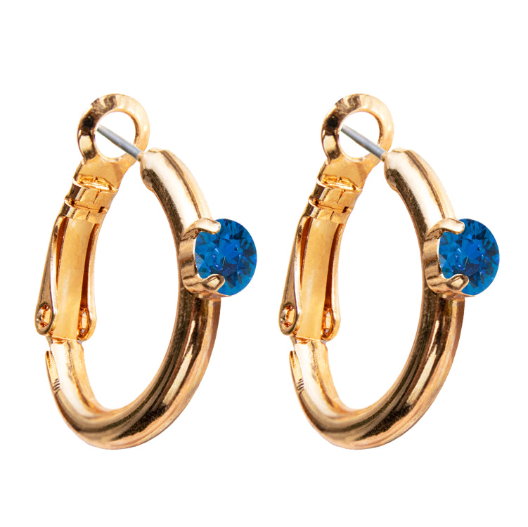 Riņķa Swarovski auskari ar capri kristāliem