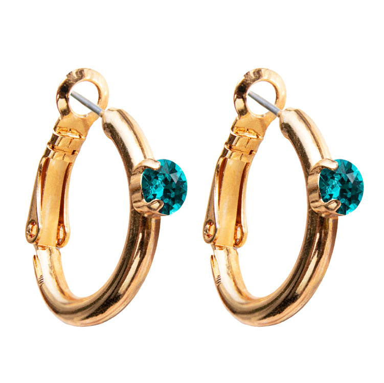 Riņķa Swarovski auskari ar indicolite kristāliem