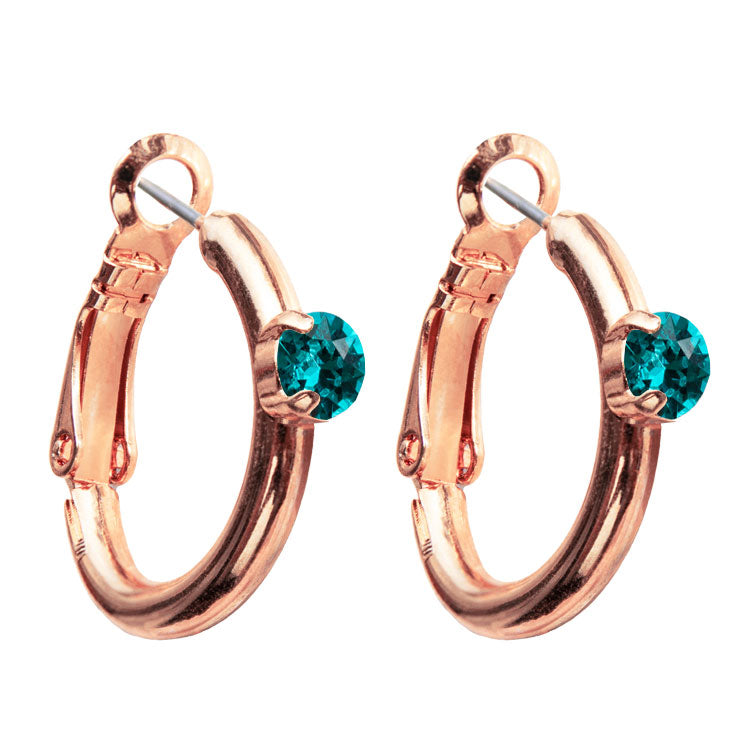 Riņķa Swarovski auskari ar indicolite kristāliem